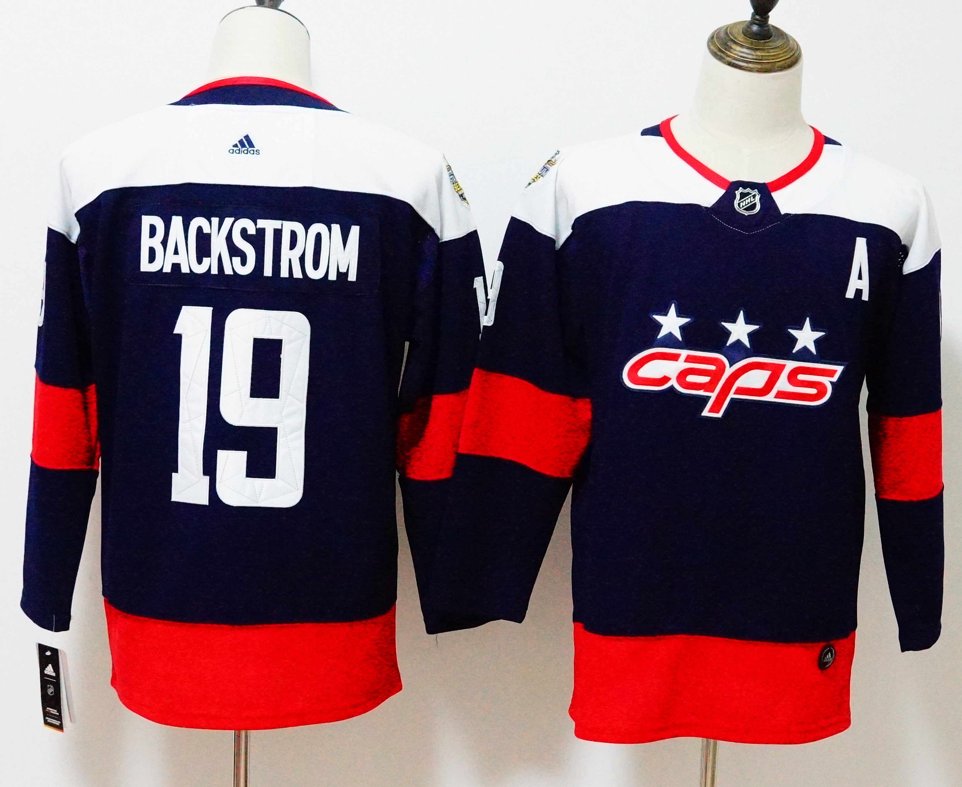 Women Washington Capitals #19 Backstrom Blue Hockey Stitched Adidas NHL Jerseys